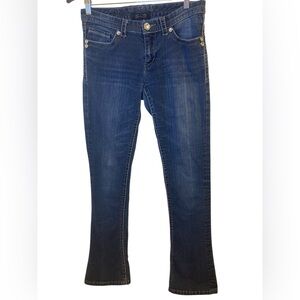 Seven7 Bootcut Jeans Women’s Medium Wash Rhinestone Button Size 8